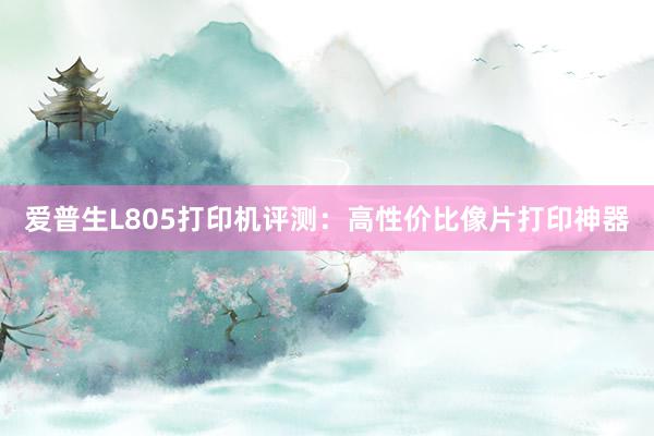 爱普生L805打印机评测：高性价比像片打印神器